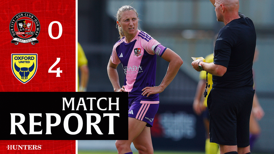 Match report graphic for Exeter City Women 0 Oxford United 4