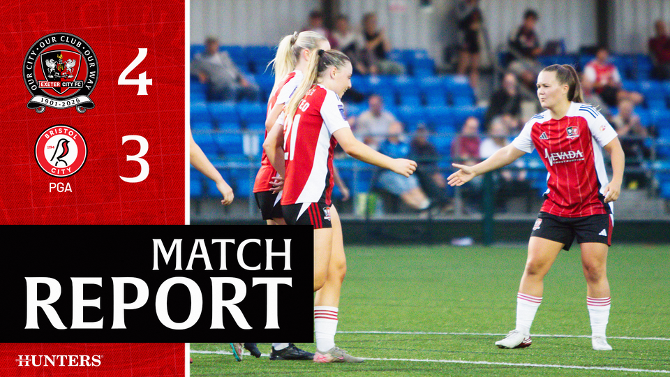 Match Report graphic for City Women 4 Bristol City PGA 3