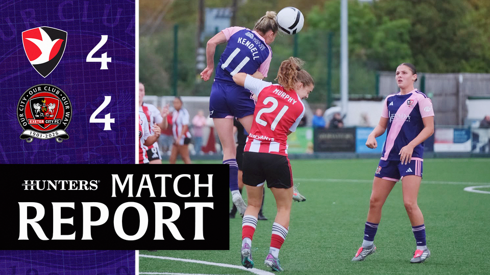 Match report graphic for Cheltenham Town 4 City Women 4
