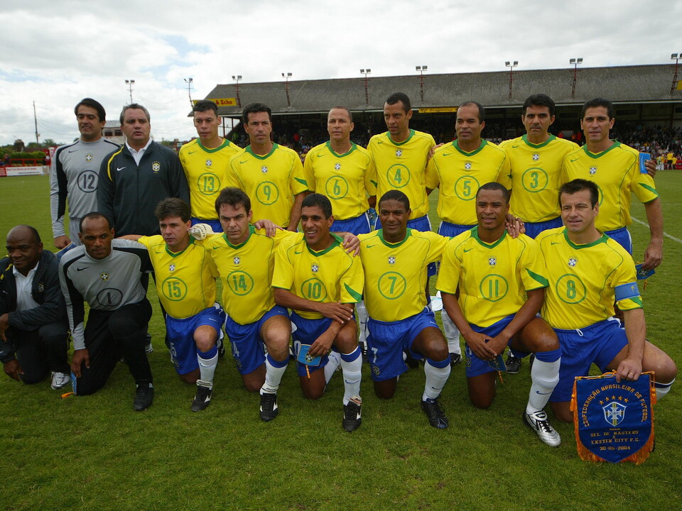 The Brazil masters team in 2004 at St James Park